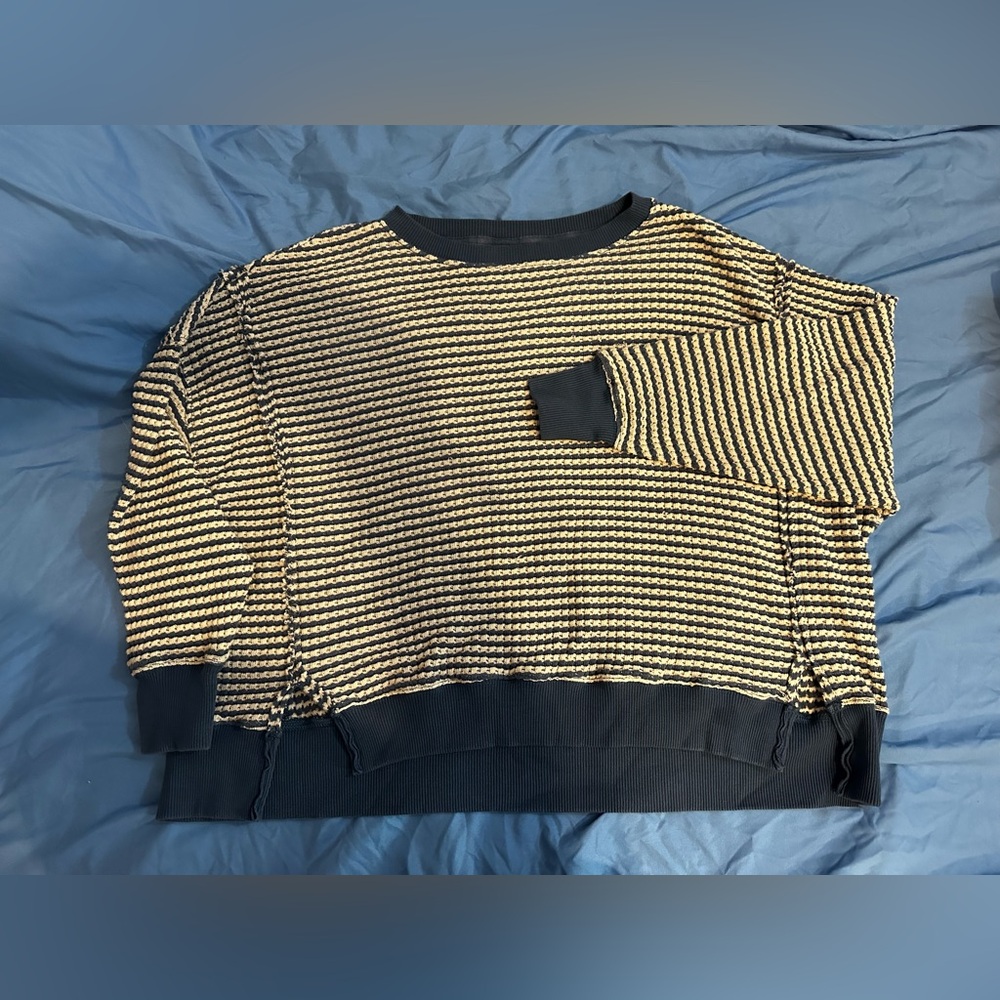 Oversized Striped Crewneck Sweater